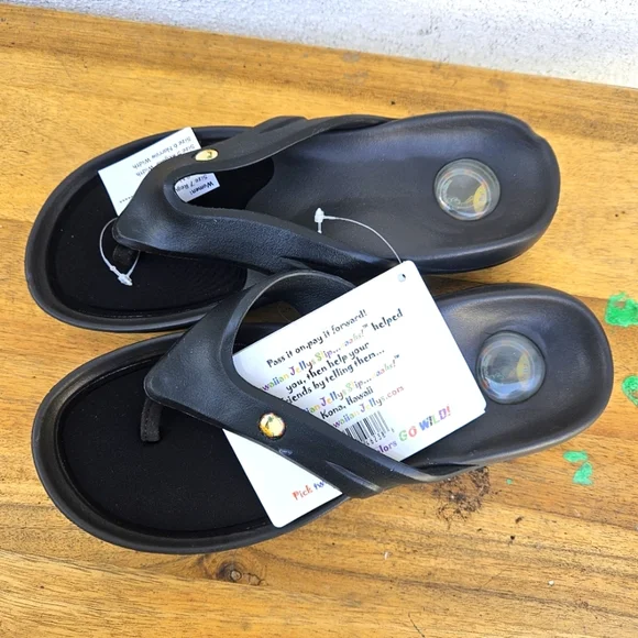 Hawaiian Jellys Ultra Comfort O'o Black Lava Unisex  Sandals Women's Siz… - Picture 14 of 16
